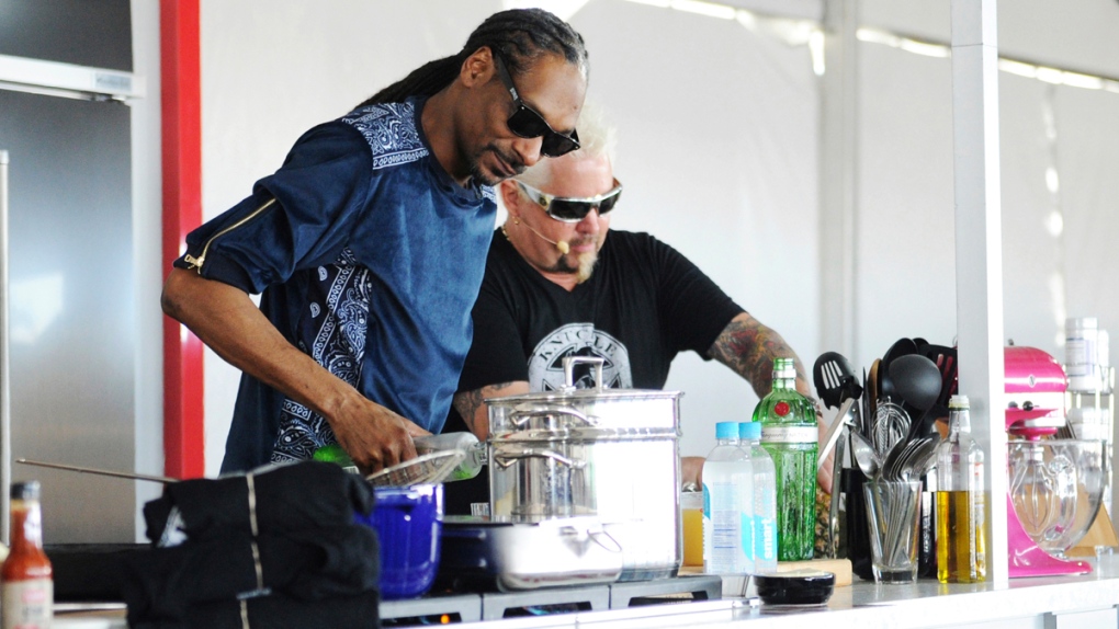 Snoop Dogg, left, and chef Guy Fieri