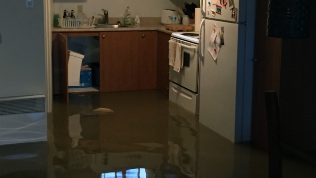 Water flooded a basement in Ste. Therese on April 7, 2017 (CTV Montreal/Wayne Toplosky)