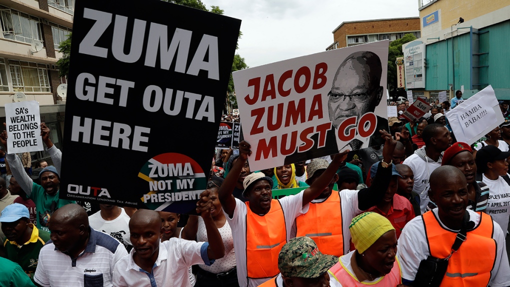 Protests against President Jacob Zuma in S. Africa