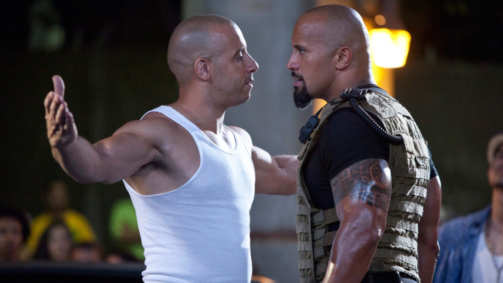 Vin Diesel, left, and Dwayne Johnson