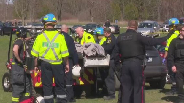 The climber fell to the base of the cliff, Halton police say. (David Ritchie)
