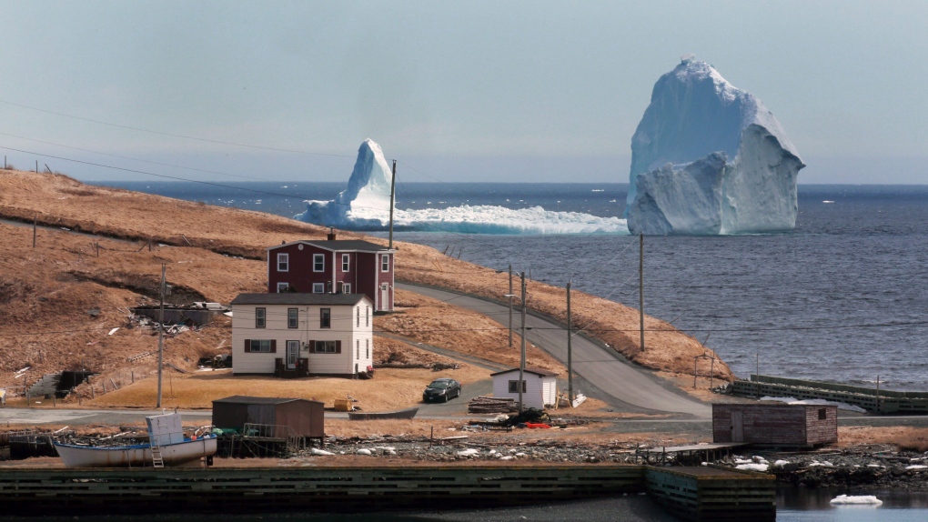 An iceberg visible from Ferryland, Newfoundland