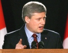 Prime Minister Stephen Harper speaks during the annual general meeting of the Ontario Federation of Anglers and Hunters in Mississauga, Ont., on Saturday, March 21, 2009. (Darren Calabrese / THE CANADIAN PRESS)