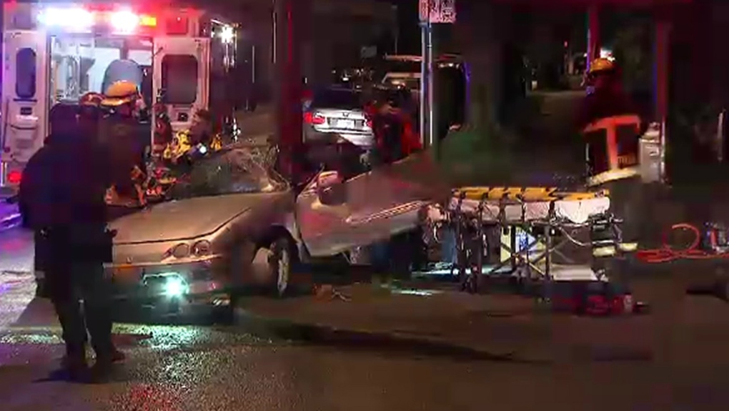 Car crashed into police on Commercial Drive 