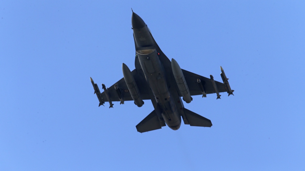 Turkish warplane over Syria