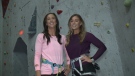 Steph and Kristen, winners of The Amazing Race Canada at Vertical Reality rock climbing gym in Ottawa, April 25, 2017