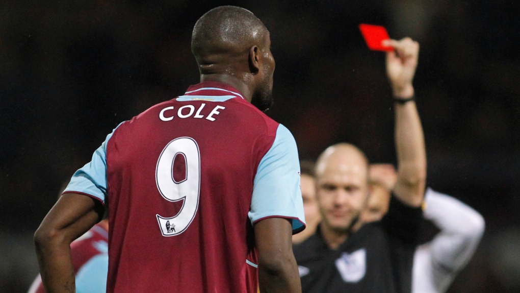 West Ham United shown red card in 2012