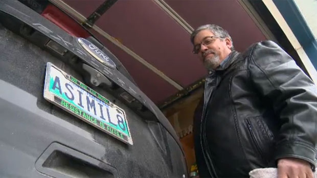 Nick Troller said his licence plate bearing the word "ASIMIL8" is a reference to Star Trek, but for at least one complainant it had darker connotations.