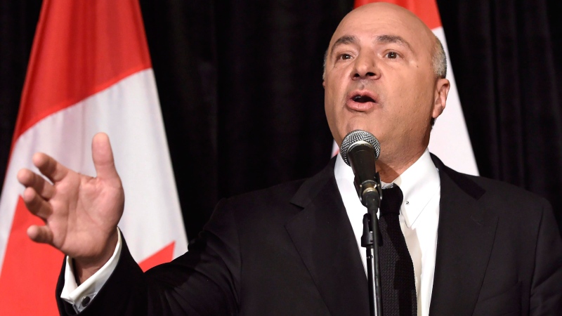 Kevin O'Leary addresses a news conference in Toronto, Wednesday, April 26, 2017. (THE CANADIAN PRESS/Nathan Denette)