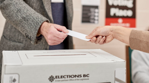 A ballot is cast in the B.C. election. (Elections BC)