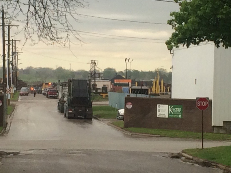 First responders were called K Scrap Resources for an industrial accident in Windsor, Ont., on Monday, May 1, 2017. (Michelle Maluske / CTV Windsor)