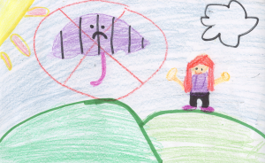 Weather art by Eila, age 7.