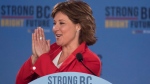 B.C. Liberal leader Christy Clark acknowledges the crowd following the B.C. Liberal election in Vancouver, B.C., Wednesday, May 10, 2017. THE CANADIAN PRESS/Jonathan Hayward