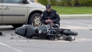 The rider was thrown from his motorcycle approximately 30-feet from the accident, Hamilton police said. (Andrew Collins)