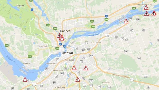 Ottawa traffic map