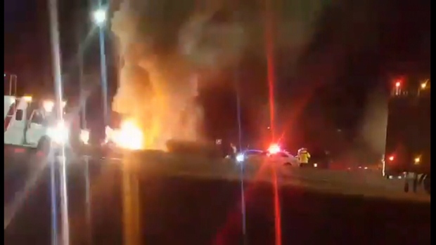 Bystanders help man escape fiery crash on Nanaimo highway - CTV Vancouver Island