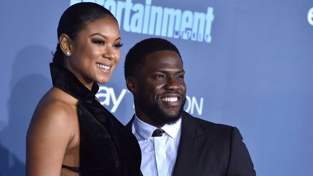 Kevin Hart, right, and Eniko Parrish 