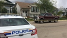 Red Deer RCMP remained at a home in the Lancaster neighbourhood Monday, May 15, 2017 - a 39-year-old man and his 6-year-old daughter were found dead inside on Sunday, May 14, 2017.