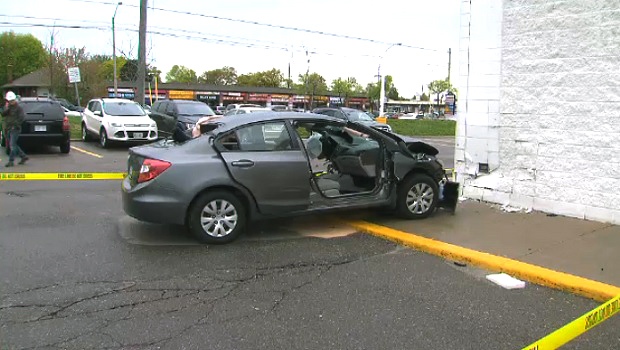 woman crashes into Staples in Scarborough