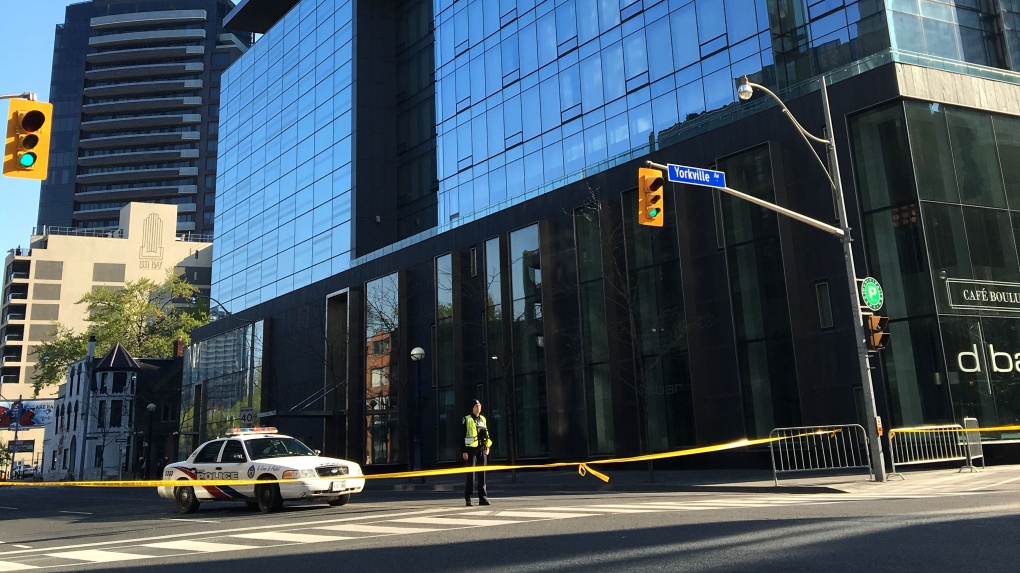 Glass falling from hotel on Bay Street