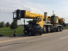OPP say a female driver is dead after a violent collision involving a small SUV and a crane in Middlesex County on Wednesday, May 17, 2017. (Sean Irvine / CTV London)