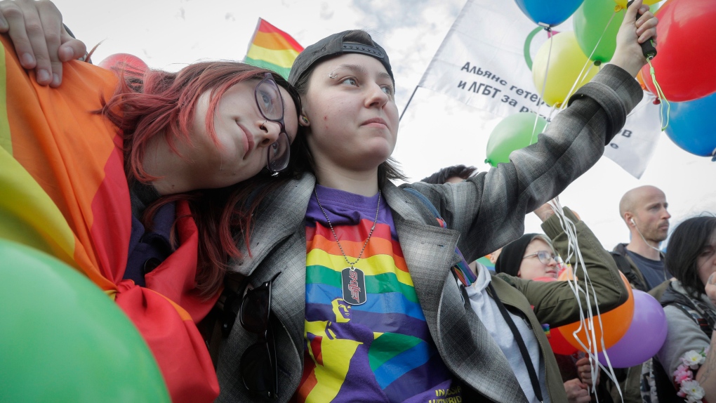 Russia gay rights protest