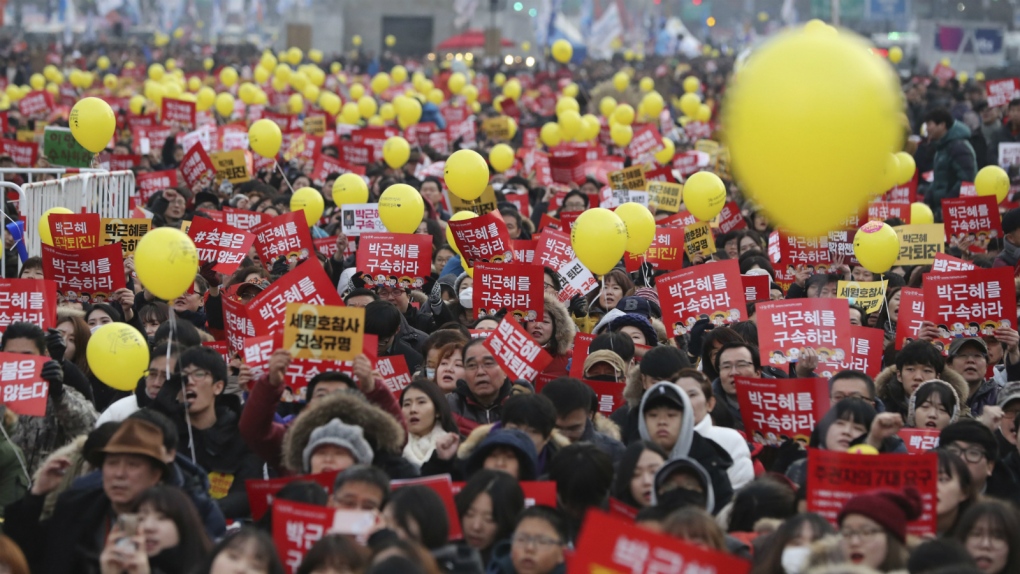 Protests held against former South Korean leader