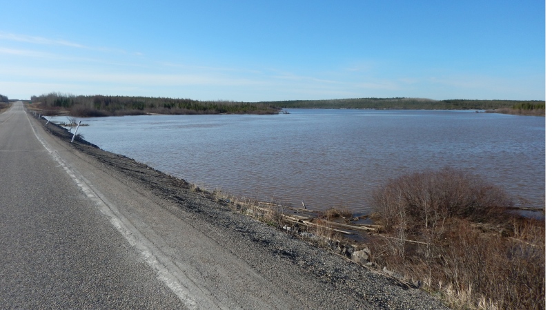 The causeway where the victims launched their canoe (Source: RCMP)