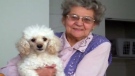 The body of 82-year-old Nelliya Karbisheva, pictured with her beloved dog,  was discovered in a wooded area off Maple Grove Road, in Stittsville on Thursday, May 25, 2017.