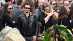 James Franco, second left, attends a funeral for Chris Cornell at the Hollywood Forever Cemetery on Friday, May 26, 2017, in Los Angeles. (Chris Pizzello/Invision)