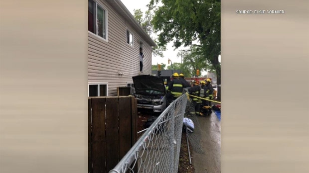 Person taken to hospital after vehicle hits house 
