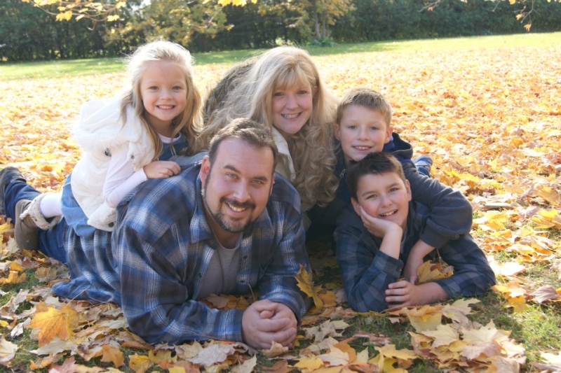 Theresa Bertuzzi, 44, with her husband Danny and the couple's three children.  Bertuzzi, who suffers from autoimmune disease, is begging her insurance companies to pay for life-saving drugs.