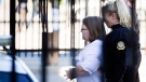 Elizabeth Wettlaufer enters the provincial courthouse in Woodstock, Ont., June 1, 2017. (THE CANADIAN PRESS/Peter Power)