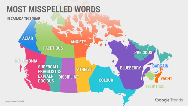 Google reveals top 'how to spell' searches by Canadian province | CTV News