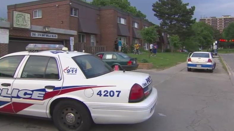 Multiple shots were fired, injuring two men in Scarborough's Tam O'Shanter neighbourhood on Monday evening. (CP24)