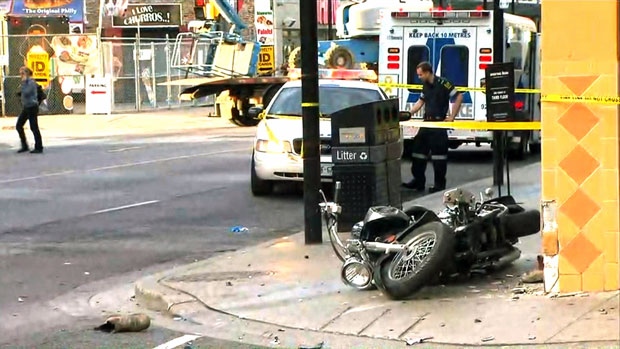 Motorcycle crash near Yonge and Elm