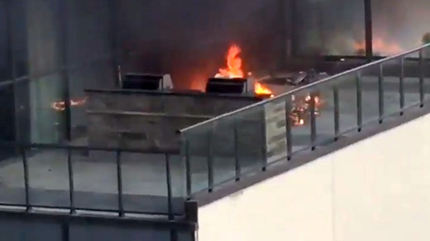 balcony fire downtown toronto