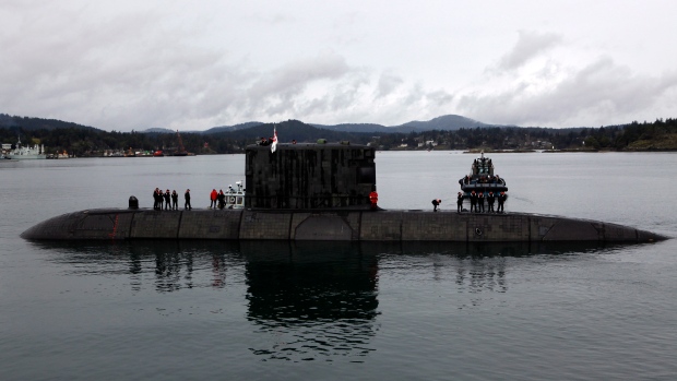 Minister Lawrence MacAuley suffers injury aboard Esquimalt submarine Image