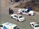Toronto police investigate after the stabbing on Eppleworth Road in the Eglinton Avenue and Kennedy Road area, Thursday, April 2, 2009.