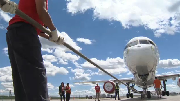 Pulling a 757 - FedEx ramp Calgary International