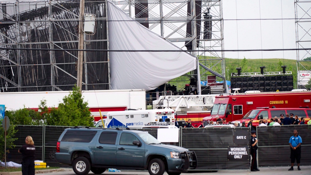 Collapsed stage at Downsview Park 