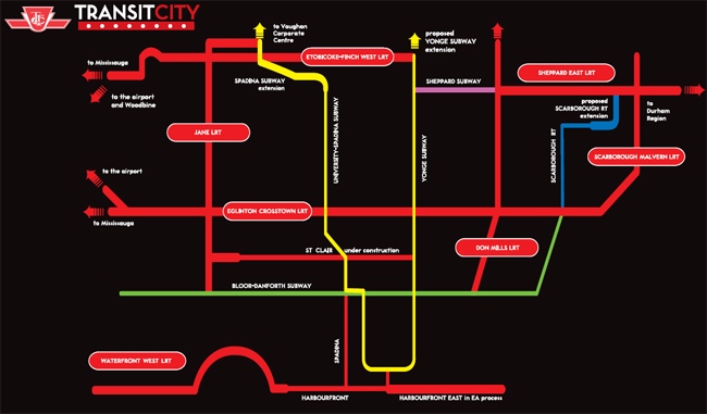 TTC plans for the new Light Rail Transit lines. LRT is an updated and improved version of streetcars