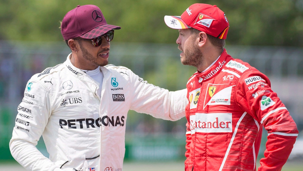 Lewis Hamilton, left, and Sebastian Vettel