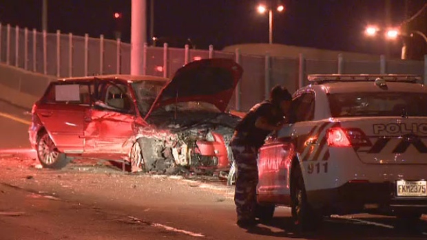 Longueuil crash leaves two people seriously injured - CTV News