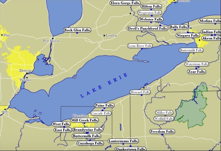 Глубина озера эри. Озеро Эри на карте. Оз Эри на карте. Озеро Эри и Онтарио на карте.