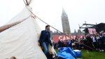 Prime Minister Justin Trudeau leaves a Teepee on Parliament Hill in Ottawa on Friday, June 30, 2017. (Sean Kilpatrick/THE CANADIAN PRESS)
