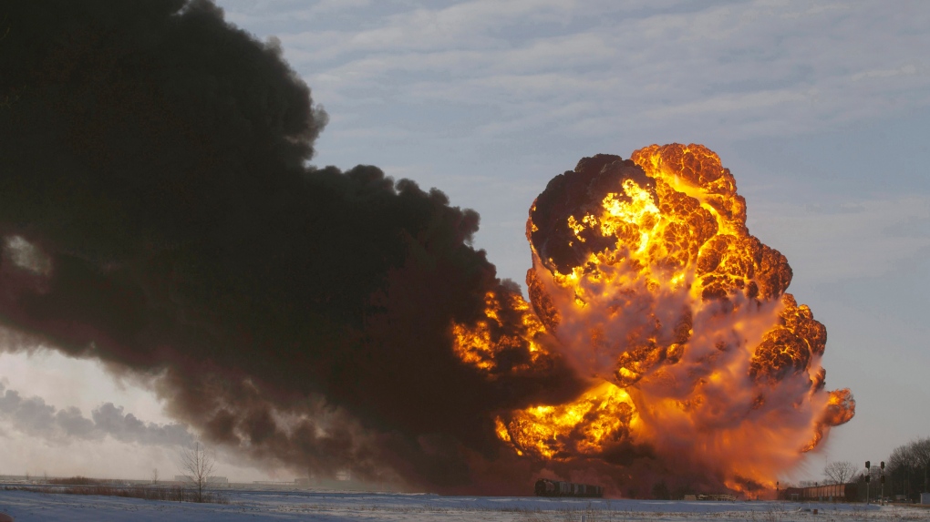 Oil train derailment in North Dakota