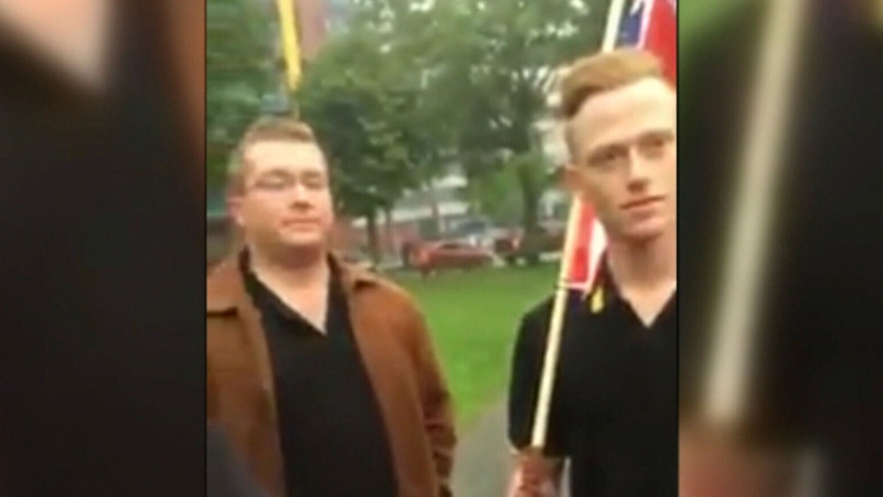 Five Canadian Armed Forces members who appeared in an online video of a confrontation at an Indigenous protest in Halifax on Canada Day were removed from duty and training while the military conducted an investigation into their conduct. (Todd Battis / CTV)