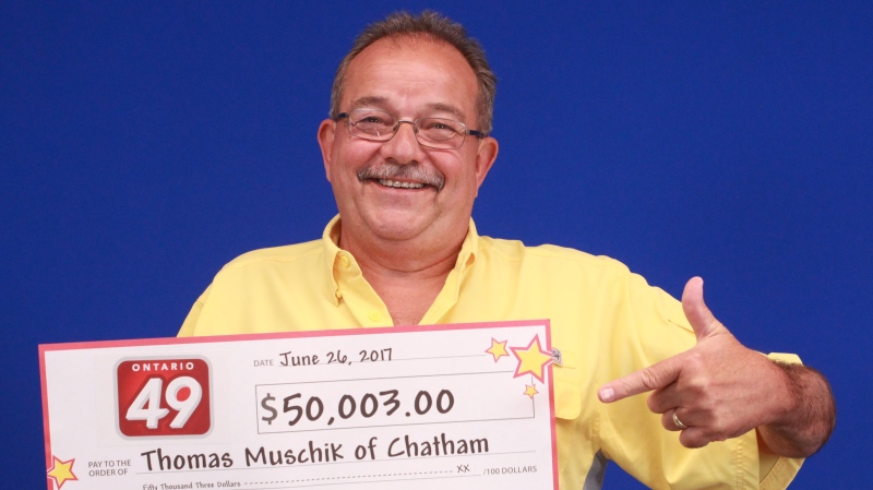 Thomas Muschik won $50,000 through OLG's Ontario 49. (Courtesy OLG)