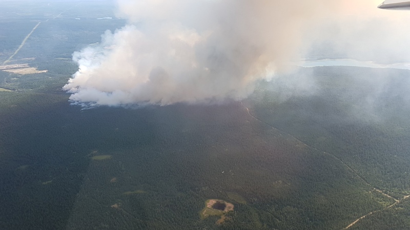 BC Wildfire Service posted this photo of a fire near 100 Mile House, B.C. on Friday July 7, 2017. 
